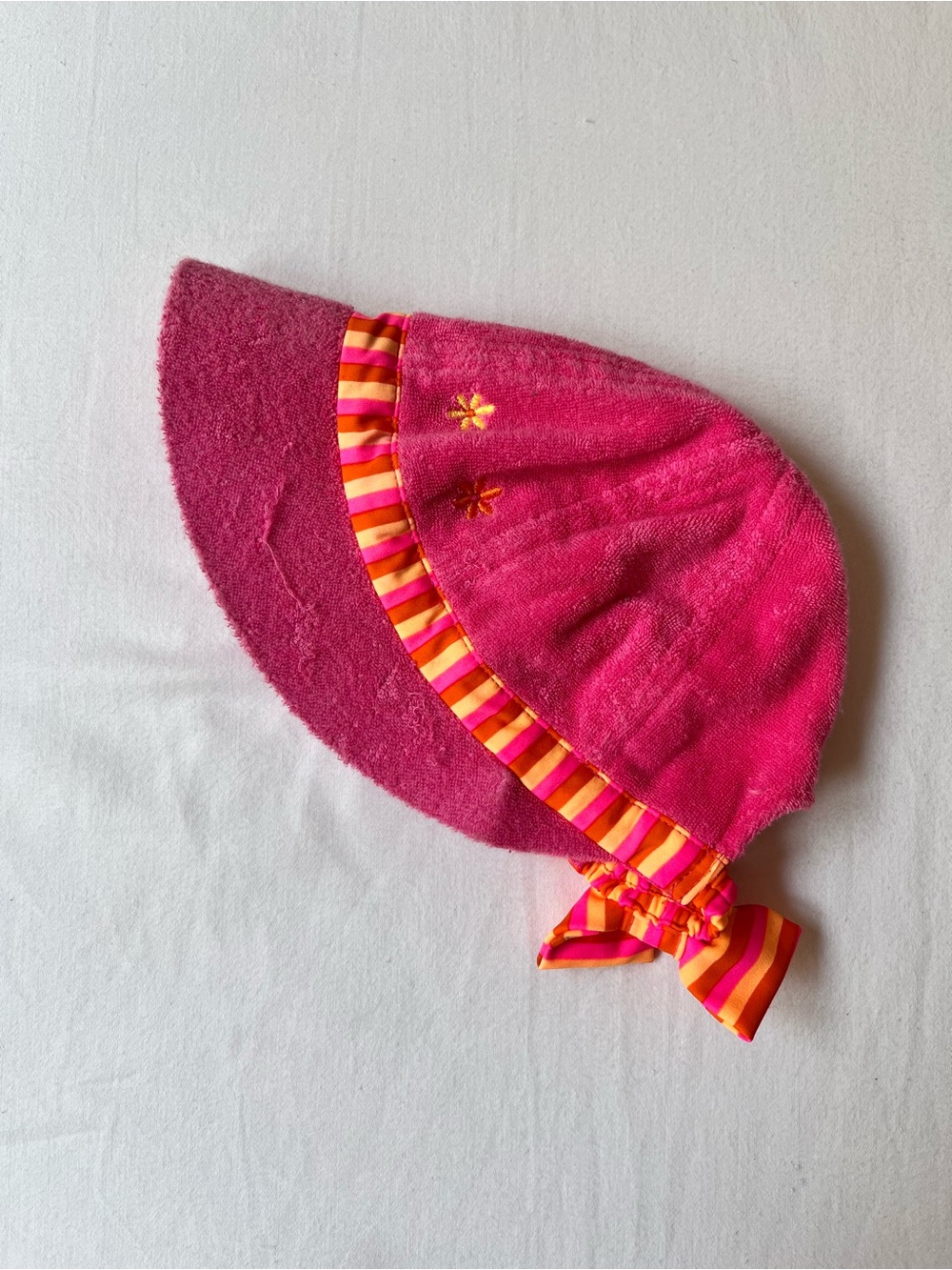 Rainbow Tag Gymboree Pink Striped Terry Cloth Sun Hat